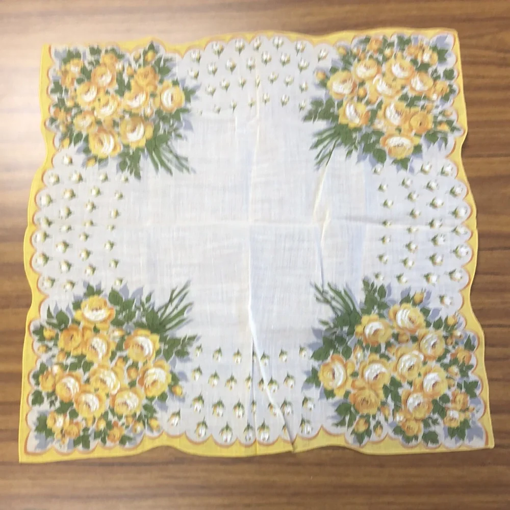 Vintage Yellow Roses Scarf
